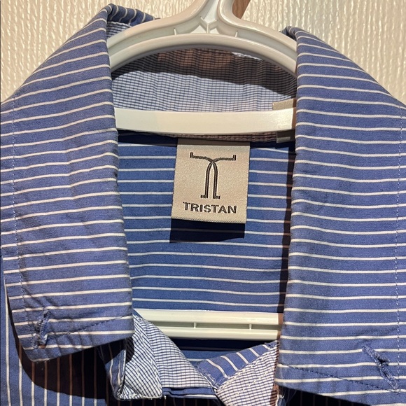 Tristan Stylish Blue Striped Shirt size XS - Picture 3 of 8